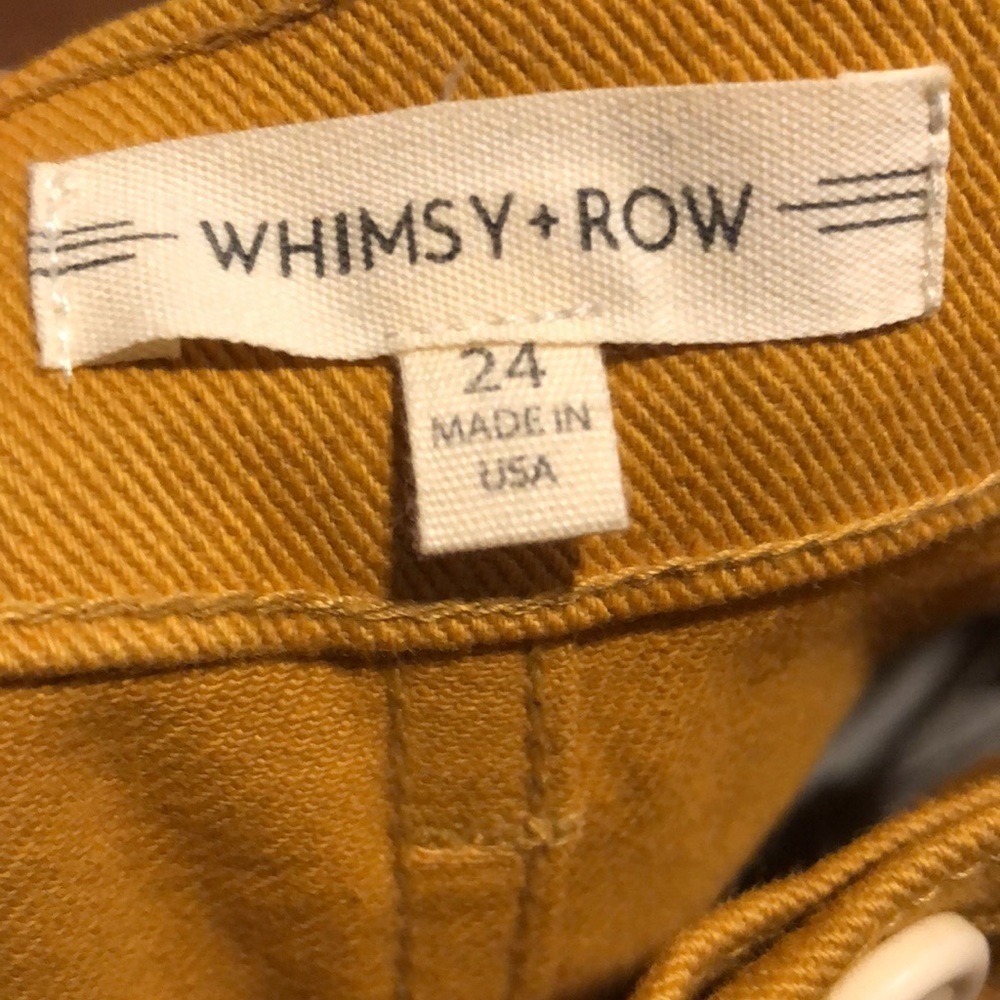 Whimsy & Row Flora Organic Cotton Wide Leg Cropped Pant in Mustard Yellow - Picture 6 of 9